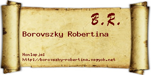 Borovszky Robertina névjegykártya
